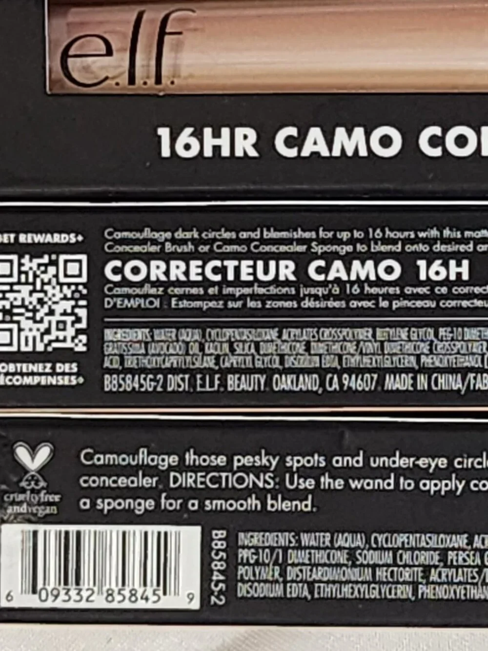 E.L.F. 16HR Camo Concealer .2fl oz. Full Coverage Matte Finish Light Peach 3CT